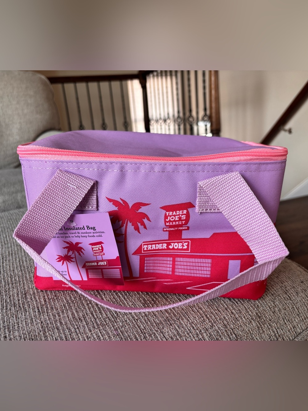 Trader Joe’s Mini Insulated Purple and Pink Bag Mini Summer Bag NEW